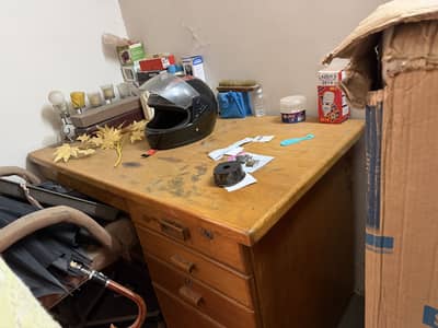 Solid Wooden Office Study Table and Chair