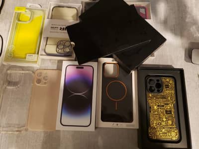 Apple iPhone 14 Pro Max 128 gb Factory unclock with box and cases