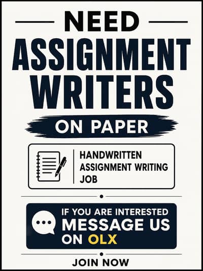 Handwritten Assignment Writing Job Availibile!