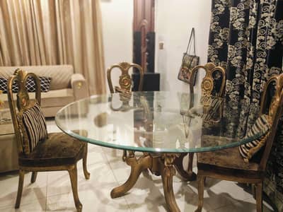 5 seater sofa with dining table with chairs