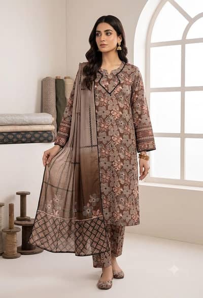 Bin Saeed 3pc Women lawn Shalwar Kameez full Pakistan delivery