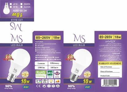 MS energy saving LED light bulbs with year warranty