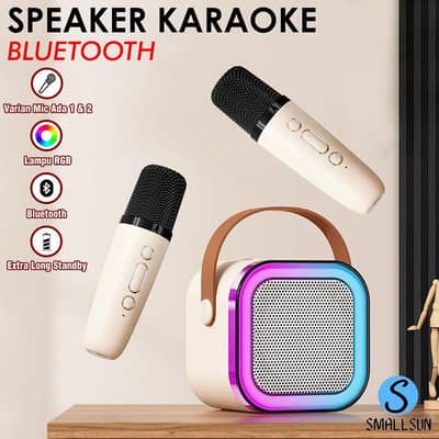 Bluetooth karaoke speaker with 2 wireless microphones | RGB lights