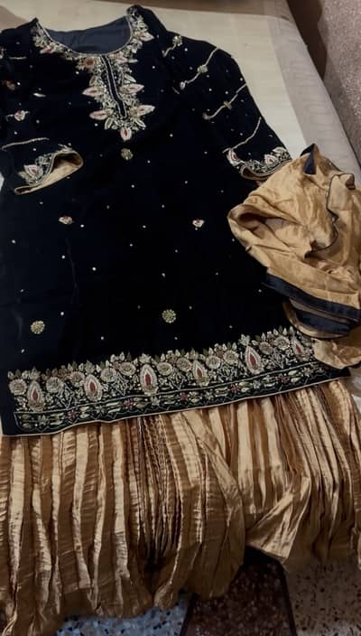 Velvet & silk formal dress