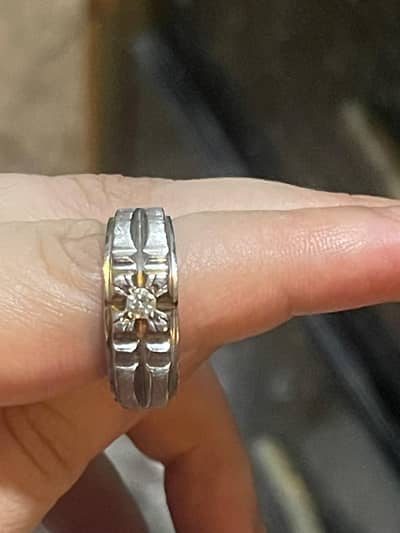 Rodium coated wedding diomond ring for men 925 silver
