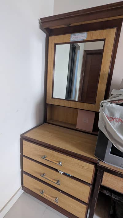 Dressing table with drawers and inside mirror space