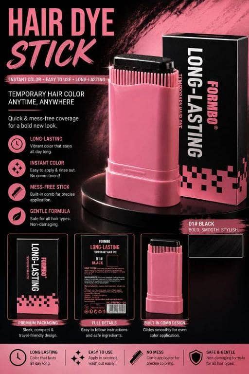 Instant Hair Color Dye Comb Stick Root Touch-Up Cover