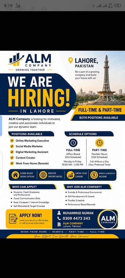 office/Online jobs available for male/female