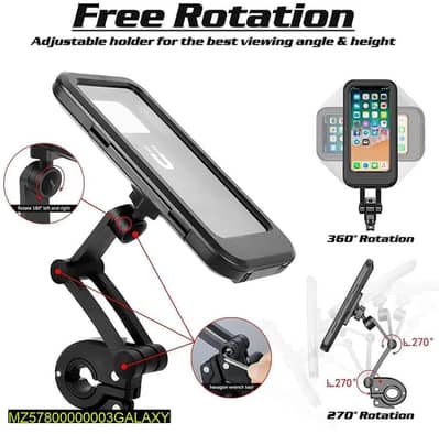  Waterproof 360° Motorcycle Phone Holder 