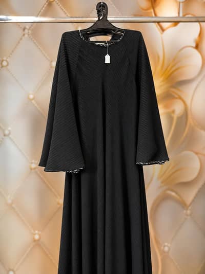 Premium Black Nida Abaya | Free Size | Brand New