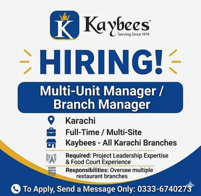 Multi-Unit Manager  (Must have the expertise to lead the projects, fo)