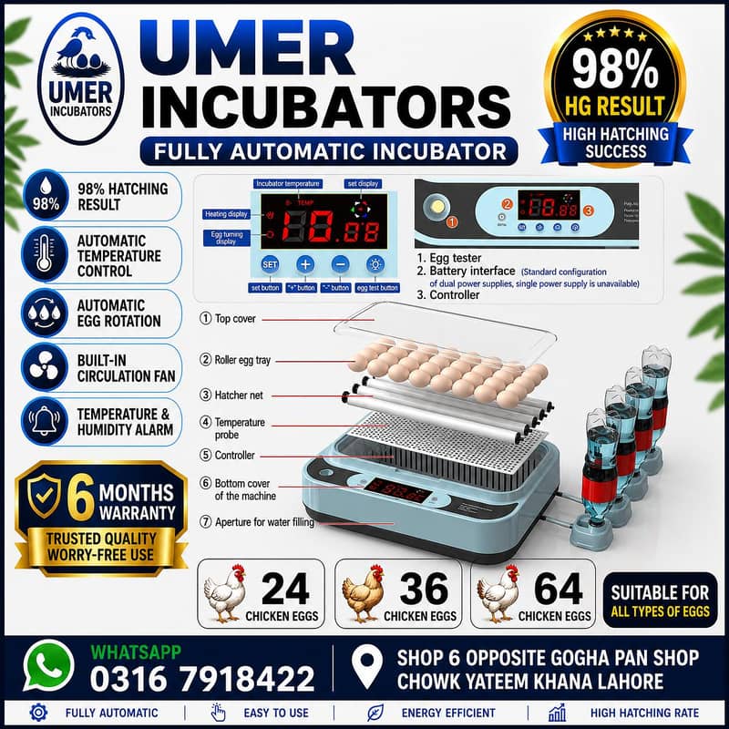Automatic Egg Incubator | Egg Hatching Machine | Incubator | Brooder 13