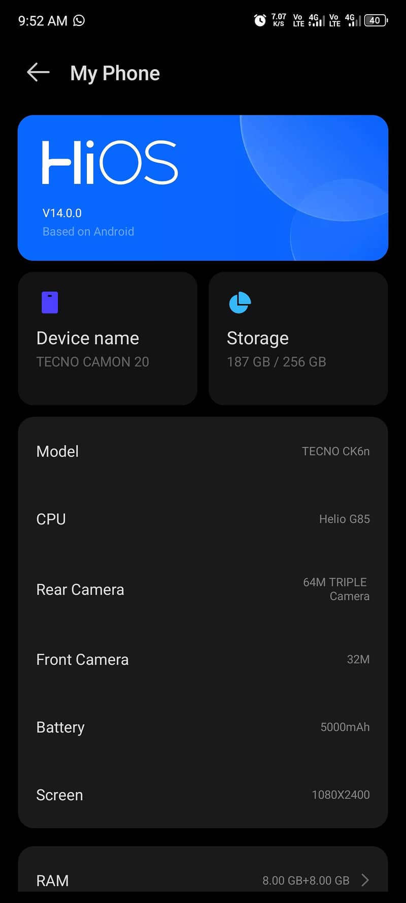 Tecno CAMON 20 5