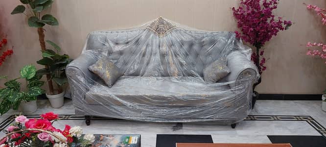 Sofa Set 7 seater solid wood structure new condition