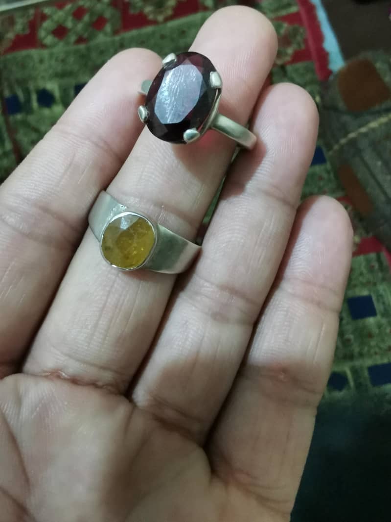 سیلون پکھراج سٹون رنگ ۔گارنٹ سٹون رنگ 100% اریجنل 0
