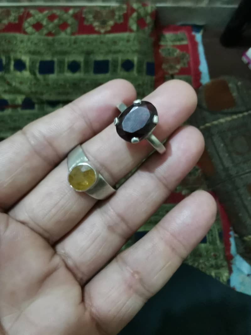 سیلون پکھراج سٹون رنگ ۔گارنٹ سٹون رنگ 100% اریجنل 1