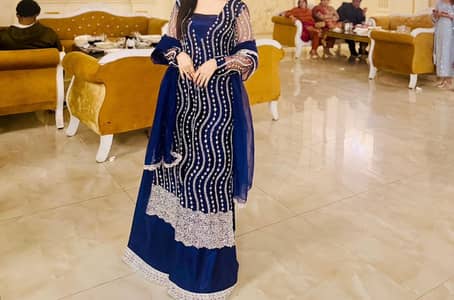Beautiful embroidered stone work dress.