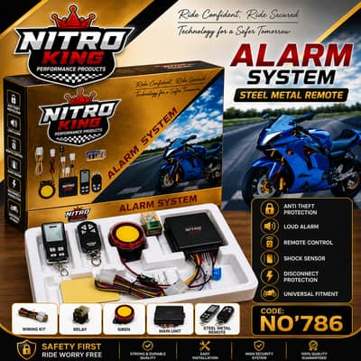 Nitro King Motorcycle Alarm System No. 786 | Steel Metal Remote