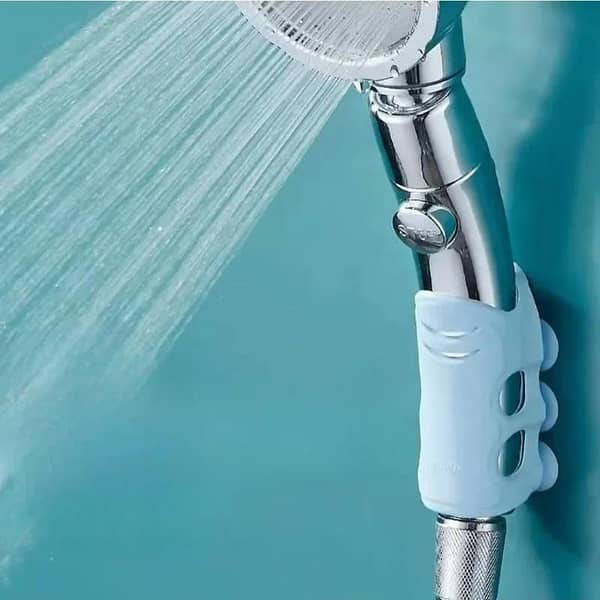 2Pcs No-Punch Wallhanging Adjustable Shower Head Holder With Hook Powerful Suction Cup Shower Head Bracket Bathroom Accessories