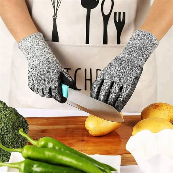 Anti-cut Construction Gloves PU Coated Cut Resistant Work Gloves Level 5 Anti Cut Gloves