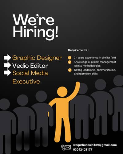 Graphic Designer | Vedio Editor | Social Media Handler Required.