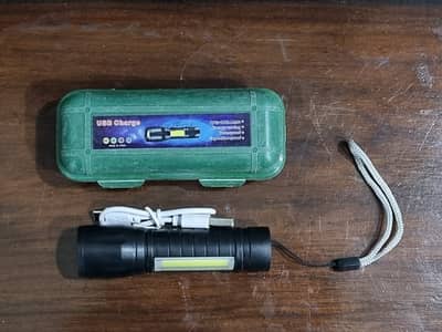 Small LED Flashlight with Side Light USB Rechargeable Light