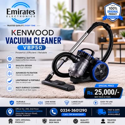 Kenwood VBP50 Vacuum Cleaner | Bagless | Powerful Suction | Brand New