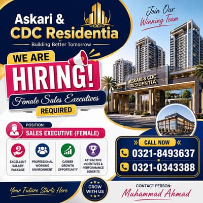 Hiring female staff for  project sale in Askari11 more detail call