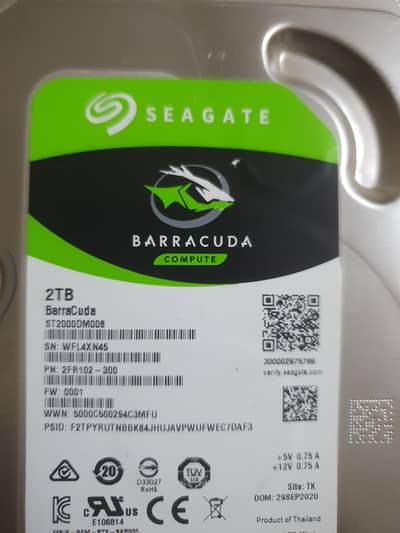 2TB Seagate Baracuda like new