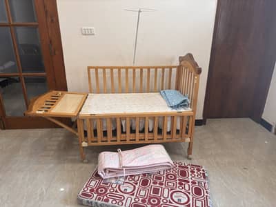 Wooden Baby Cot with rocking cradle