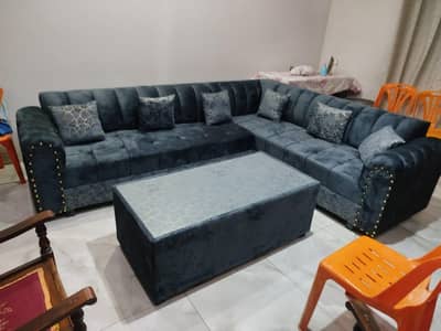 SOFA L SHAPE 6 SEATER WITH TABLE BRAND NEW FOR ORDER 03281010987