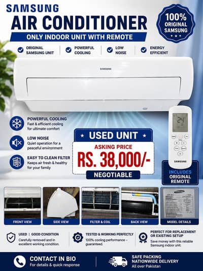 Samsung 1.5 Ton AC Indoor + Remote – Used