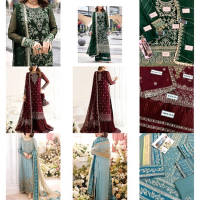 3pc Unstitched Bridal Bundle | Mehndi Baraat Walima