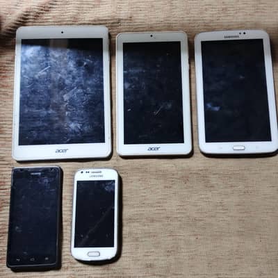 3 Dead Tablets + 2 Dead Mobile Phones | For Parts / Repair