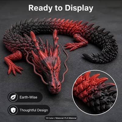 3d Large Size Dragon Moveable Figure Articulated Table Ornament Decor