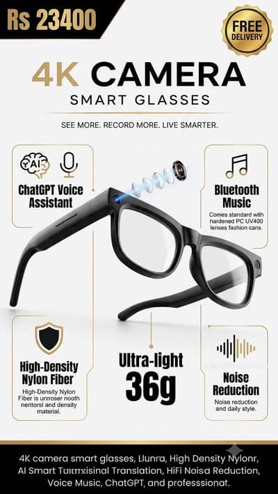  Next-Gen AI 4K Smart Camera Glasses – Special Discount Offer! 