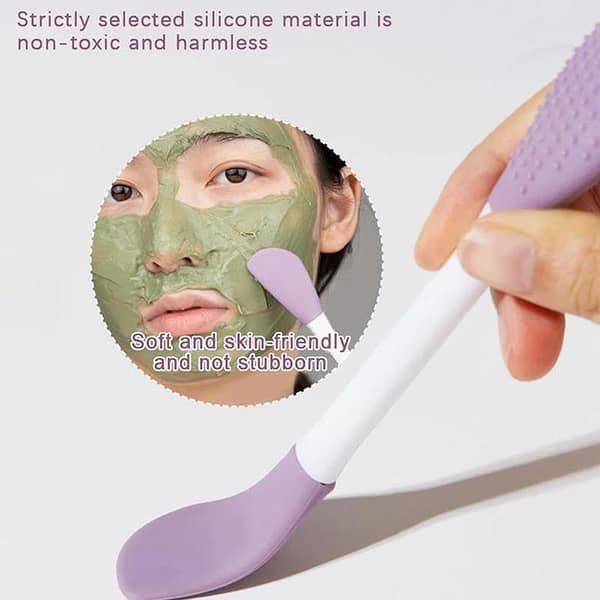 Silicone Double Head Face Mask Brush Facial Exfoliate Blackhead Removal Cleanser Brush Mud Film Spatula Facial Skin Care Tool 1pcs