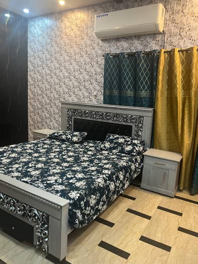 bed ,side tables and mattress