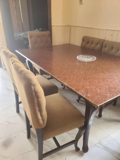 6 chairs with Dining Table pure wood