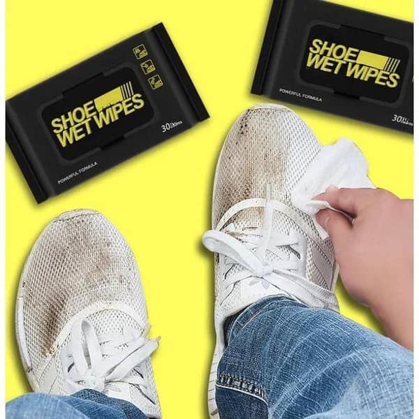 Disposable white shoe polishing wet wipes, sneaker cleaning, decontamination, shoe polishing wet wipes, sports shoe cleaning agent 80Pcs