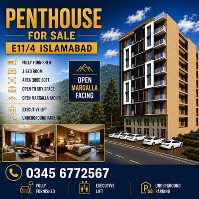 E11/4 Residential PENTHOUSE 3 Bed Room Fully Furnished