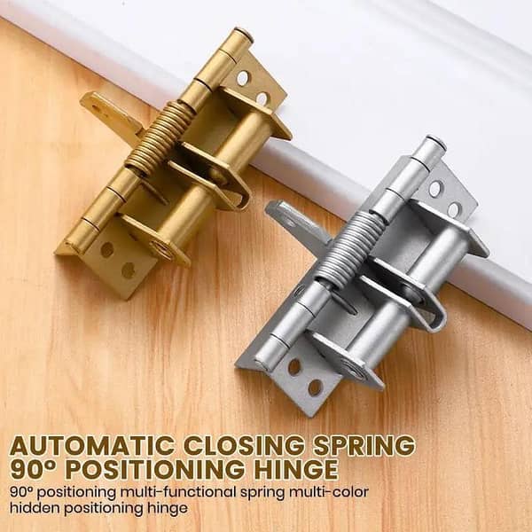 Household multifunctional 90 degree positioning, self-locking, silent hinge, buffering, rebound, and self-locking spring hinge