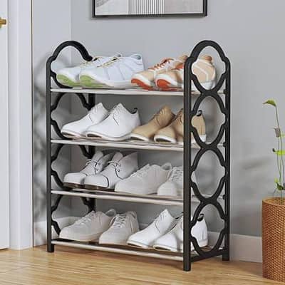 4 layer folding shoe rack plastic