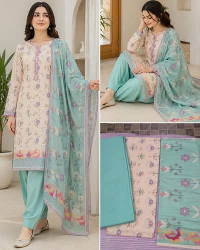Beautiful 3 Piece Lawn Suit Design 2026