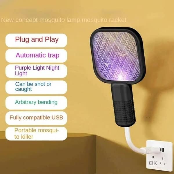 Small Household Electric Mosquito Swatter Pink Usb Interface Power Supply High Density Power Grid Plug And Play Mini Compact