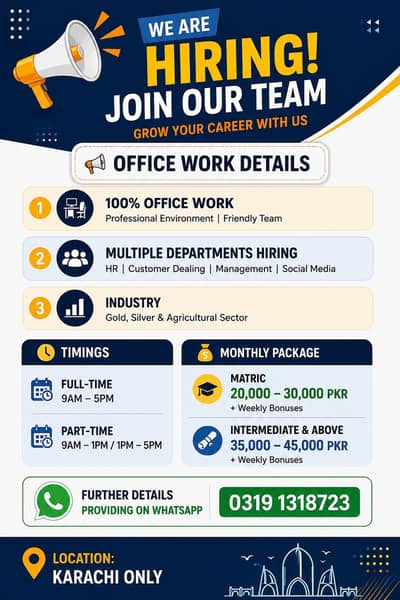 We are hiring both male and female