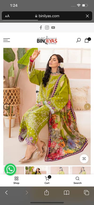 Binilyas Luxury Lawn 3pc ready to wear