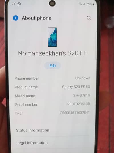 Samsung Mobile S20 FE