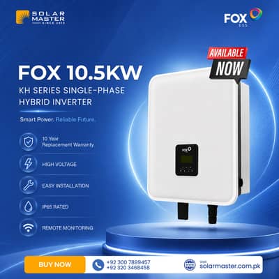 FOX ESS – 10.5kW Single Phase Hybrid Inverter  |  Ready To Ship