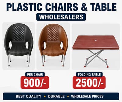 plastic chairs table wholesalers